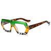  Fashion Square Women Gradient Sunglasses Leopard Shades Retro Men Clear Lens Glasses Frame UV400