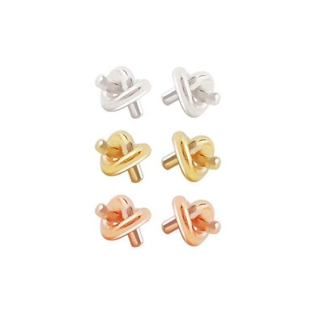 (Silver) Twist Earrings (Pin)