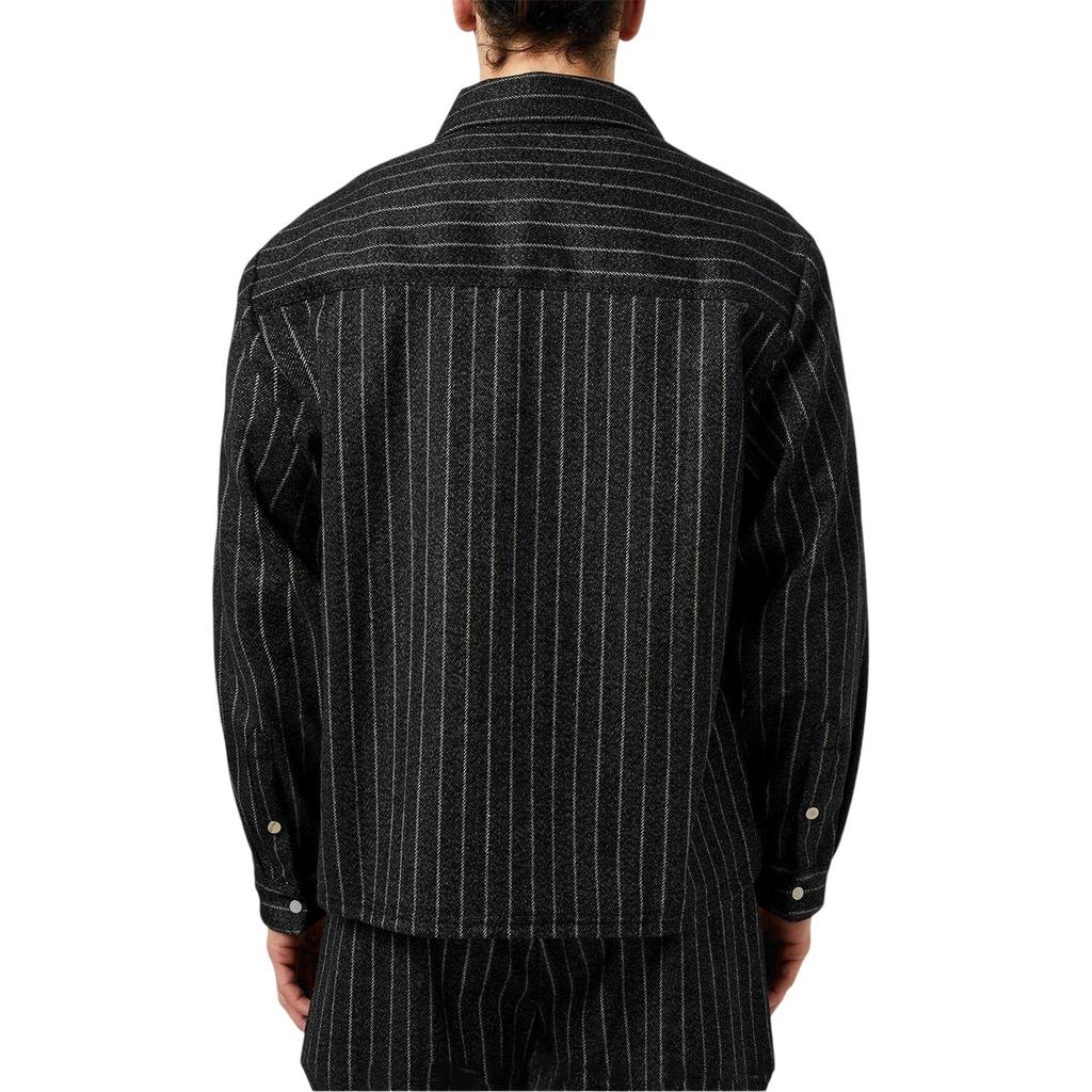 Camicia da sovrapporre da uomo a righe sottili, vestibilità rilassata