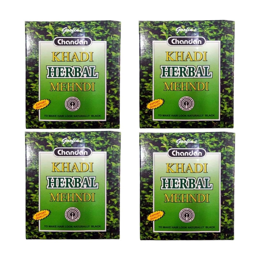 Хна Khadi Pure Goofin s Herbal - Упаковка из 4 штук (320 г, Черный)