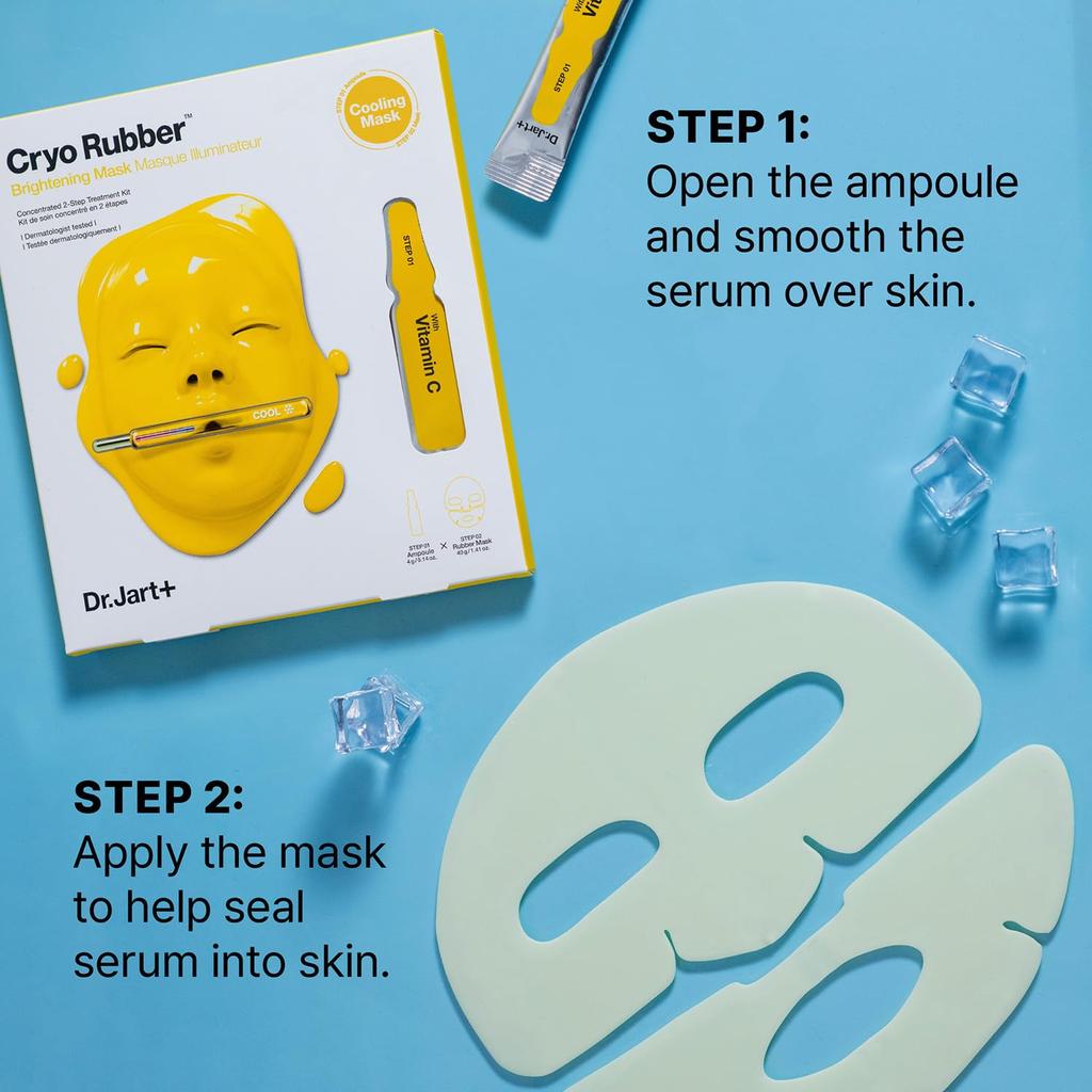 Dr. Jart+ Cryo Rubber™ Brightening Face Mask – 2-Step Ampoule + Rubber Mask (1 Sheet)