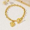 Adjustable OT Buckles Heart Charm Stainless Alloy Jewelry Elegant Wrist Chain For Sensitive Skin And Long Lasting Shine