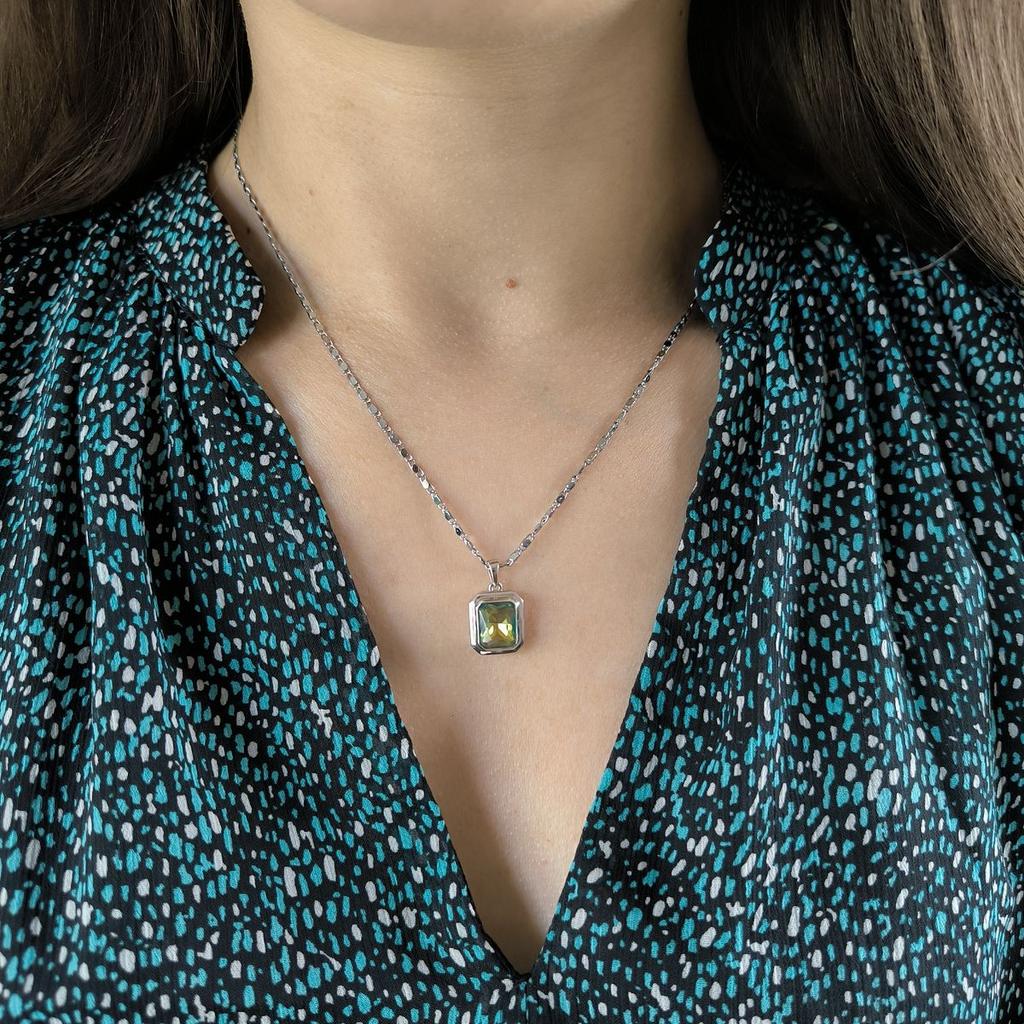 Серебряная подвеска с мистик топазом 2.4ct (2190271)