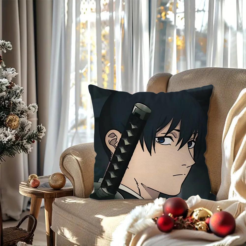 Hayakawa Aki Anime Chainsaw Man Pillow Case Square Pillow Bedroom Sofa Leisure Comfort CushionLiving Room Home Decoration 40X40