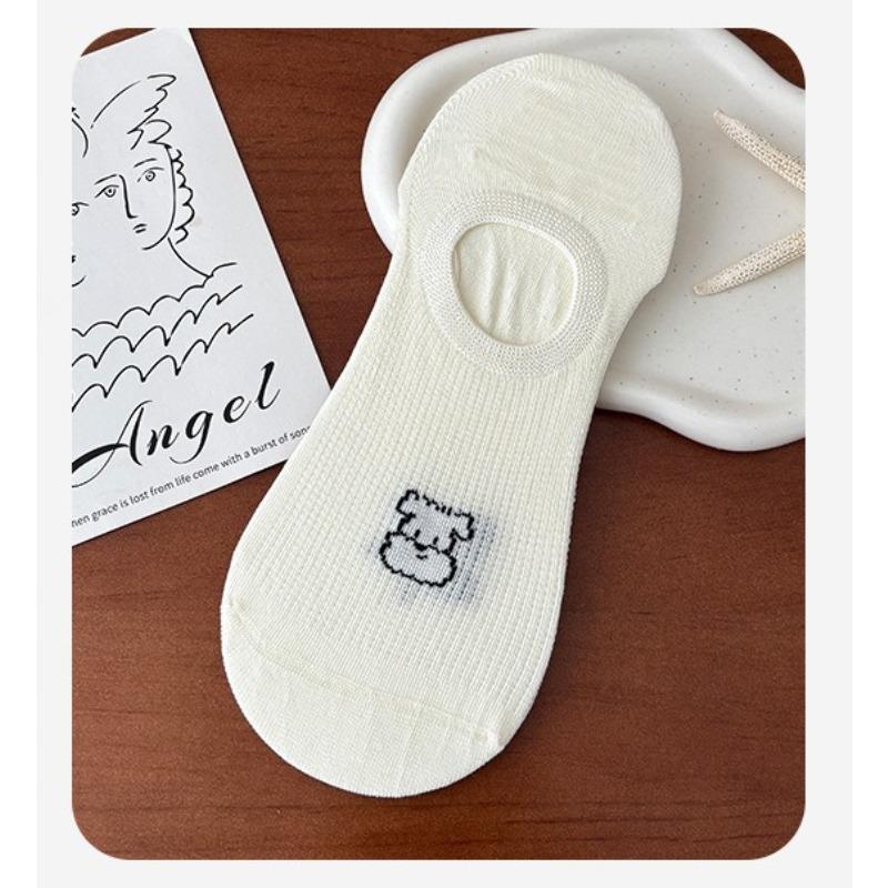 

Pure Cotton Short Socks - Spring/Summer Lightweight Style, No Heel Separation, Invisible Socks, Simple and Versatile, with A Shallow Toe. 1 pair