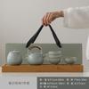 Dehua travel kung fu tea set small set household simple teapot ceramic teacup outdoor tea tray portable bag