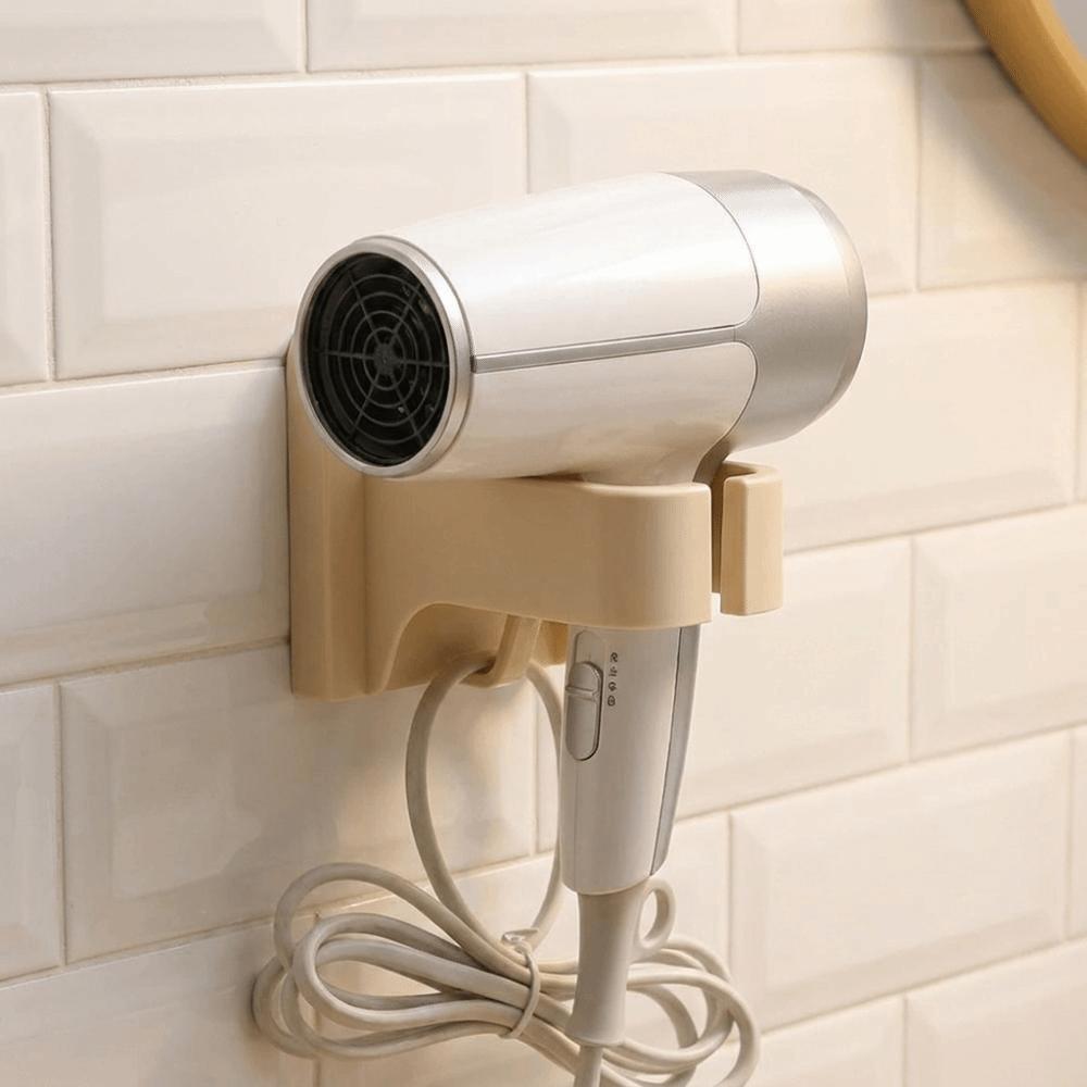 Wall-Mounted Hair Dryer Rack Plastic Blower Holder Practical Hair Dryer Holder for Home