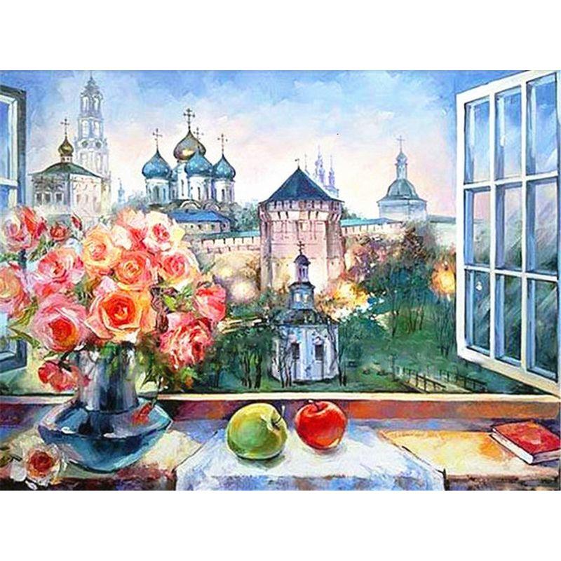 Diy 5d Diamant Malerei Landschaft Stadt Strass Bilder Architektur Landschaft Diamant Stickerei Home Wand Dekor