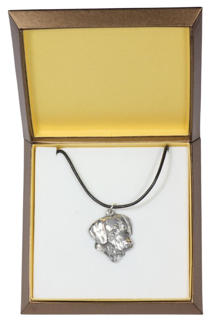 

Rhodesian Ridgeback, African Lionhound - Dog necklace in gift box, silver-plated locket for dog fan, striking pendant by Art-Dog brand срібний