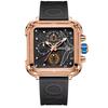 ONOLA 6831 Luxury Square Men's Chronograph Waterproof Silicone Strap Watch for Men Luminous Business Watch Quartz Reloj Hombre