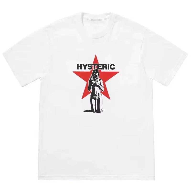 2025 Hysteric Glamour Tshirt American Retro Tee Street Culture Tide Brand Tshirt Niche High Quality Trend Short Sleeve