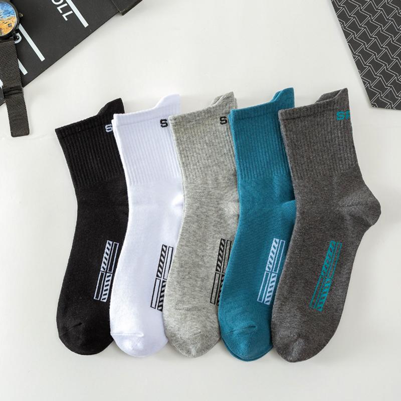 10 pares novos meias masculinas de algodão orgânico respirável meias esportivas casuais atléticas primavera verão para masculino plus size EUR38-45