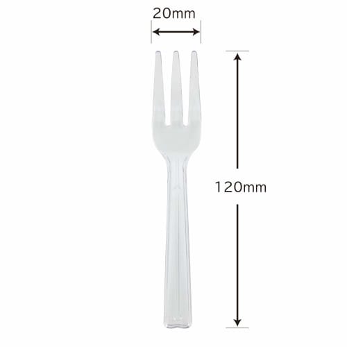 Shimojima Heiko Forks, Plastic, Clear, 12cm, Loose, 100 Pieces, 004513013