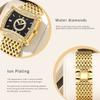 Yalalusi Luxury Gold Diamond Square Disc Women'S Watch Diamond Chain Band Light Luxury Quartz Women'S Watch