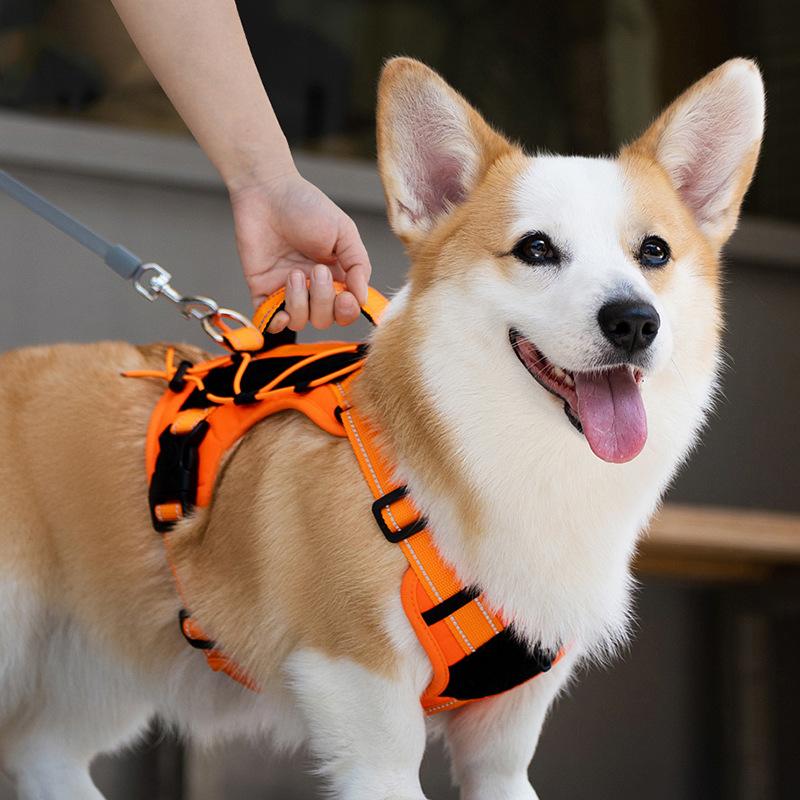 

Explosion-proof medium-sized large dog Shiba Inu Corgi vest type dog leash dog chain dog leash pet chest strap S (recommended weight 8-7.5kg)