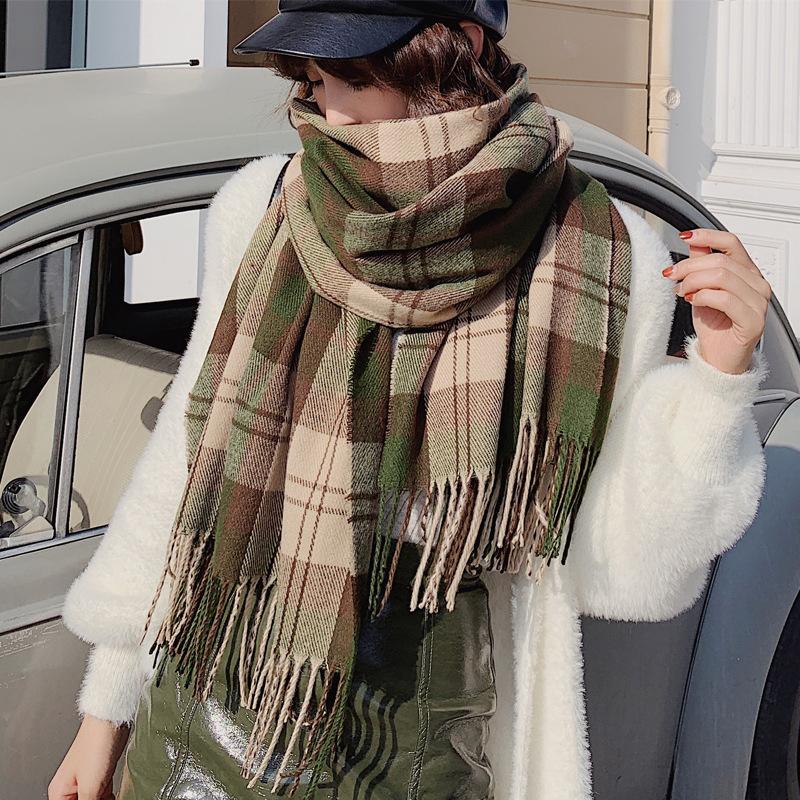 New Free  Cashmere Women Scarf Winter Plaid Fringed Scarve Pashmina Mujer Femme Foulard Bufanda Long Wrap Shawls Unisex