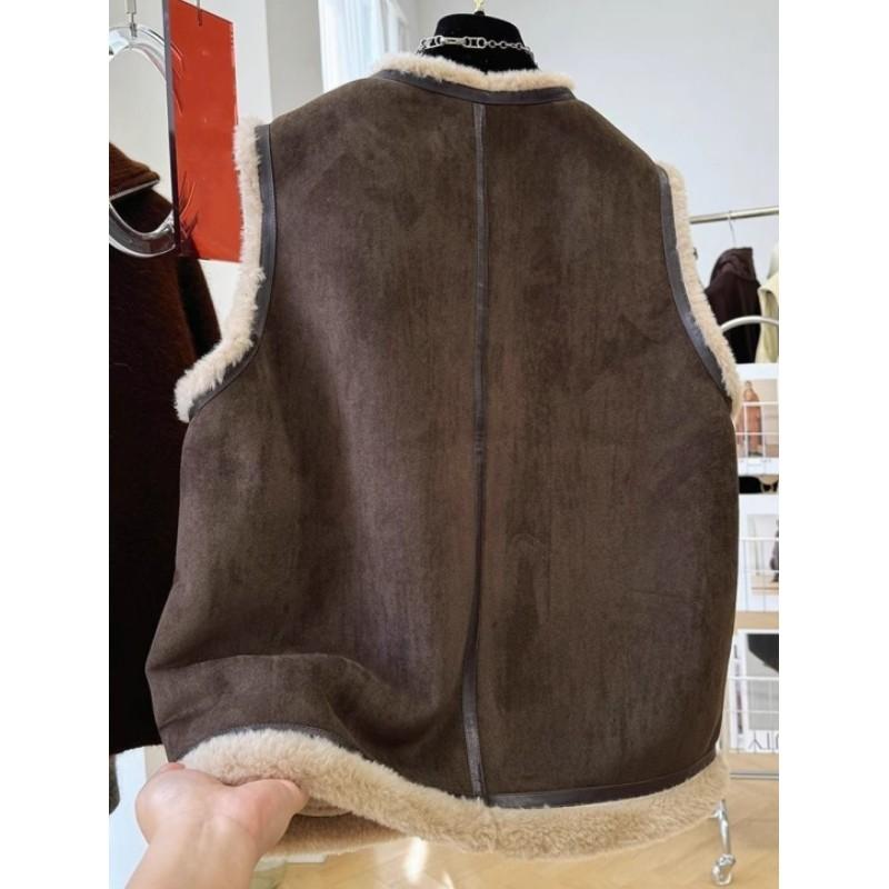 Women's Fall/Winter Korean-Style Vest-Style Sleeveless Jacket with Buttons