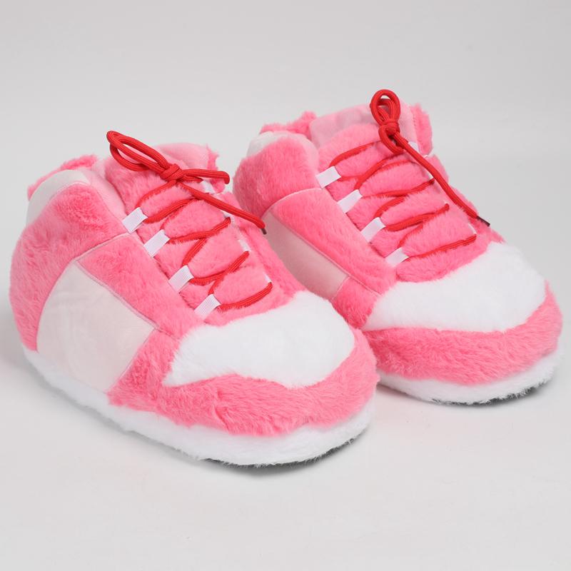 

Теплі плюшеві кросівки-капці, модні протиковзкі хутряні м які домашні капці, пухнасті унісекс зручні домашні шльопанці, один розмір підходить більшості, для приміщення One size рожевий