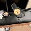2026 Girls' Bowknot Leather Velcro Mary Jane Shoes - Soft Sole, Versatile, Shallow Cut Princess Style