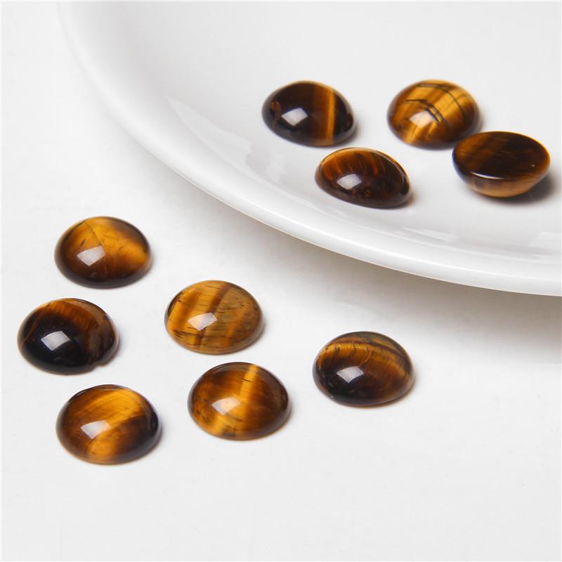 4-14MM 10pcs/lot Round Natural Stone Cabochon Beads Loose Gem Cabochon DIY Ring Pendants Necklace Accessories Needlework