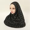 Hot-selling spring and autumn new black bronzing pattern scarf fashionable versatile women's ethnic headscarf chiffon yarn
