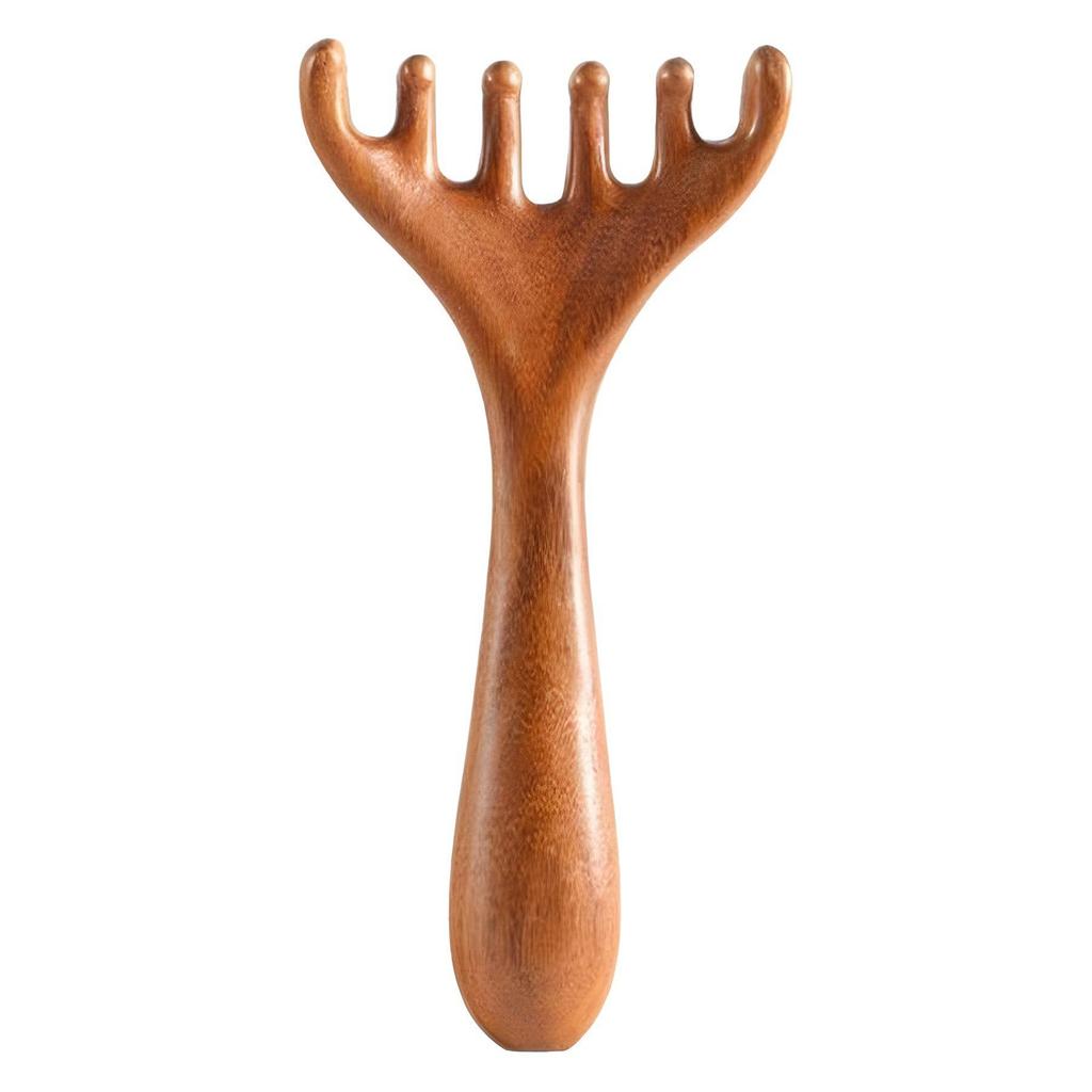 Hirschgeweih Fünf-Krallen Kopfhautmassagekamm für Lymphdrainage