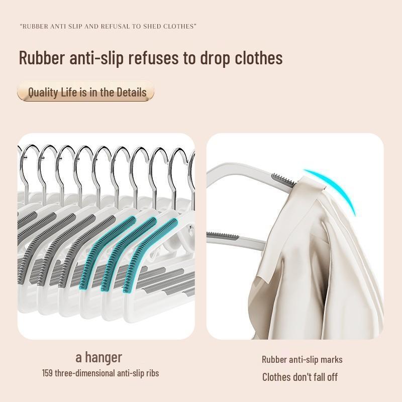 Short Neck Non-Slip Plastic Hanger - Space-Saving, No-Mark, Anti-Shoulder Design, Short Style Drying Rack.