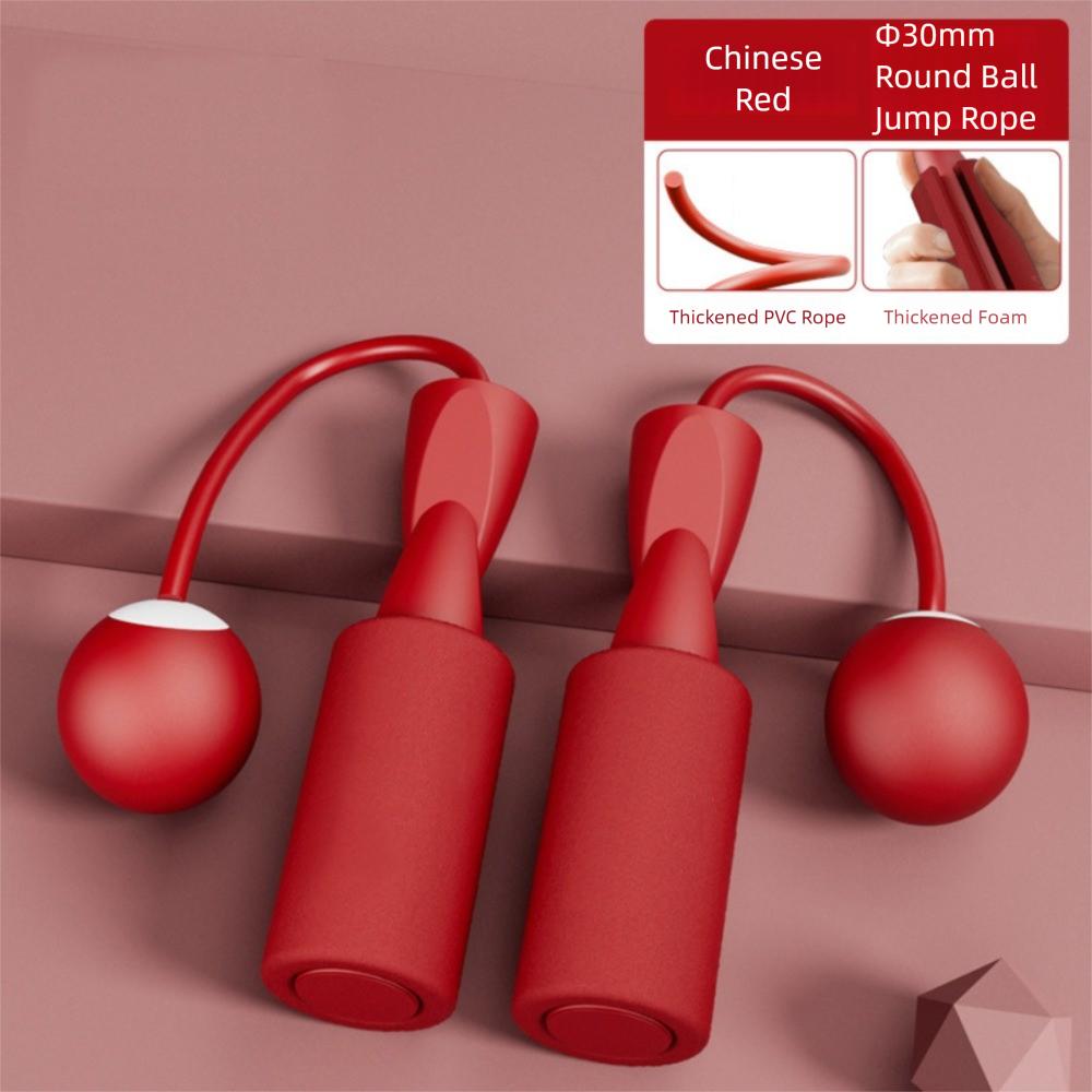 Indoor Sports Silent Fitness Skipping Ropes Double Bearing Weighted Skipping Rope 3cm red