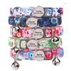 Personalized Printed Cat Collar Adjustable Kitten Puppy Collars With Free Engraved ID Nameplate Bell Anti-lost Cats Collars