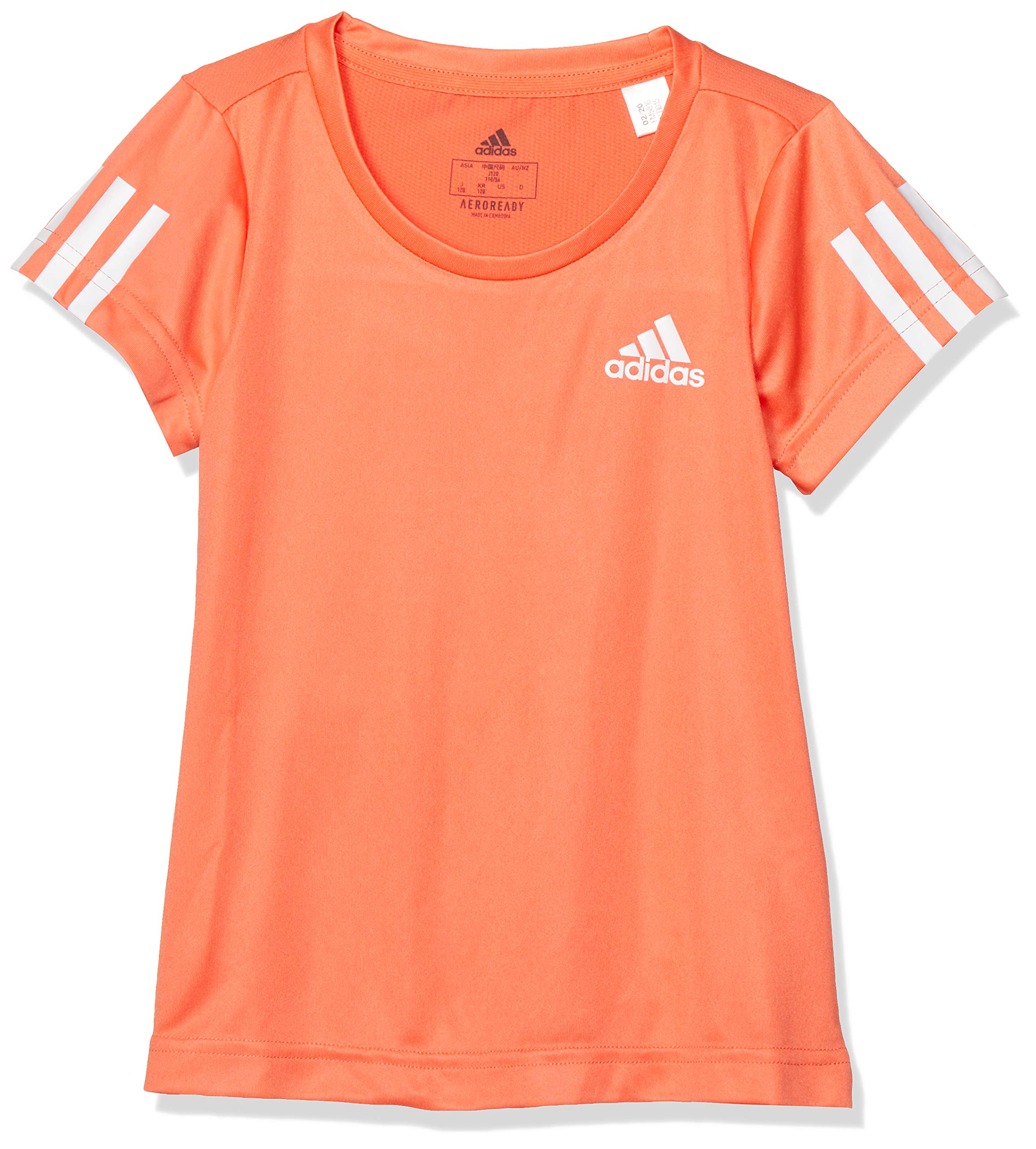 

Short Sleeve Kids Equipment FTG98 Japan J160 to Japanese size [Adidas] T-Shirt Semi-Coral/White (FM5816) (equivalent 160)
