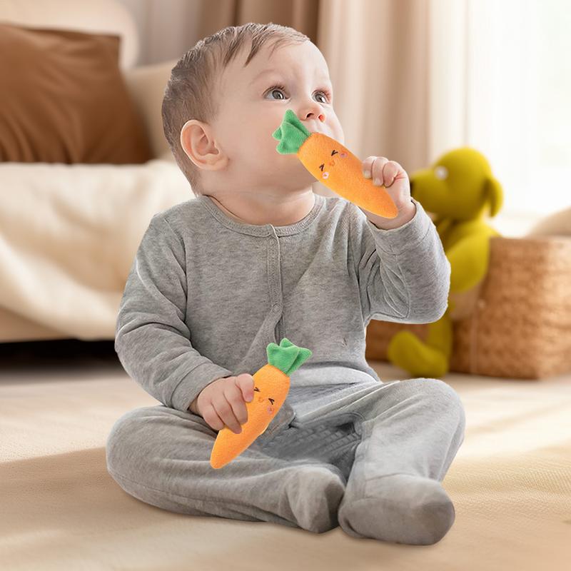 Developmental Hand Grip Toddler Toy Cute Stuffed Carrots Figure Hand Grip Toy Toddler Sleep Soothers Toy For Toddler Boys Girls