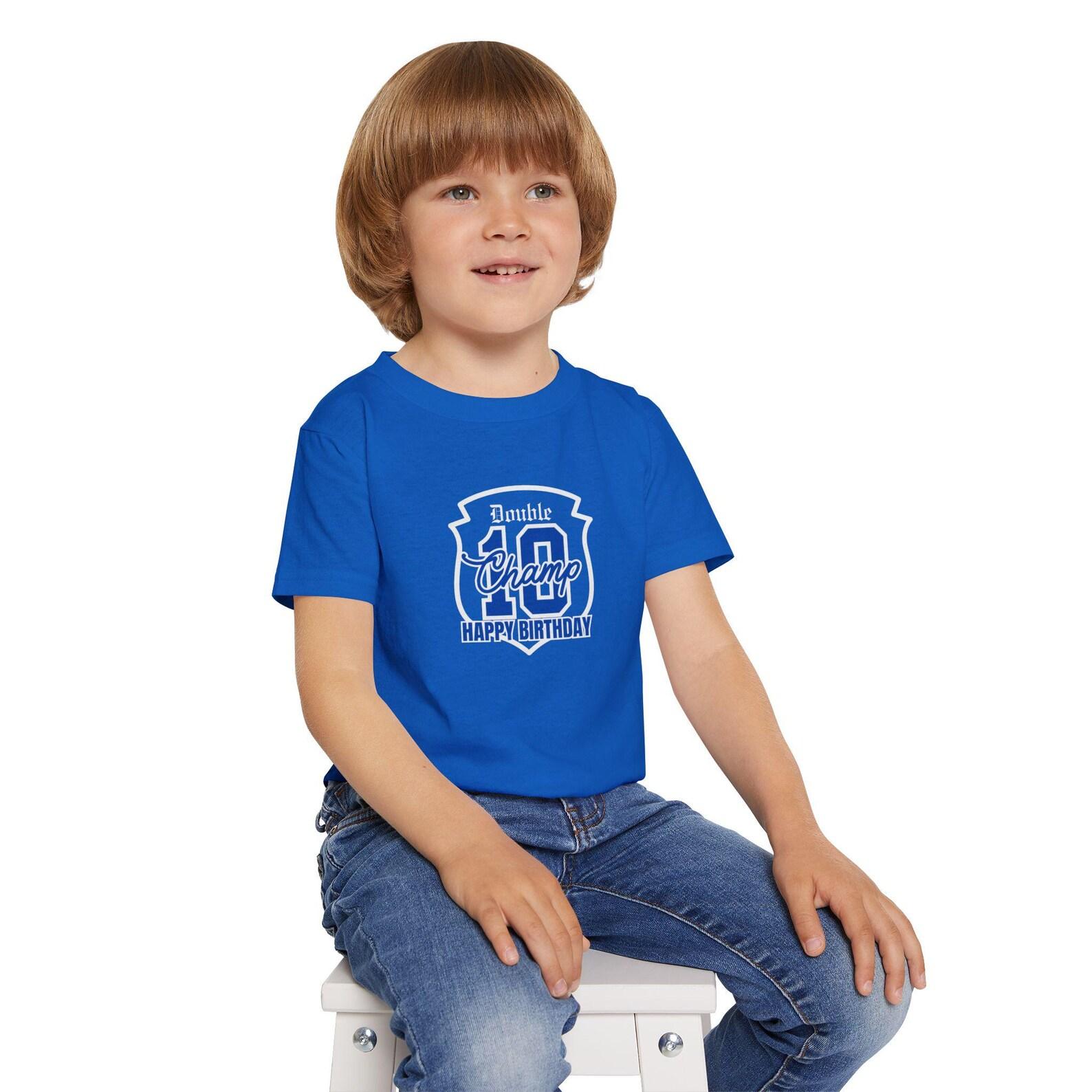 10th Birthday Toddler T-shirt: Double Champ Cotton Kids Shirt S