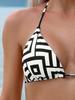 Langxin 2025 European & American Lace-up Bikini 4-Piece Swimsuit Set