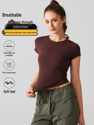 Spring/Autumn Women's Lightweight Casual Slim Fit Yoga Sports T-Shirt