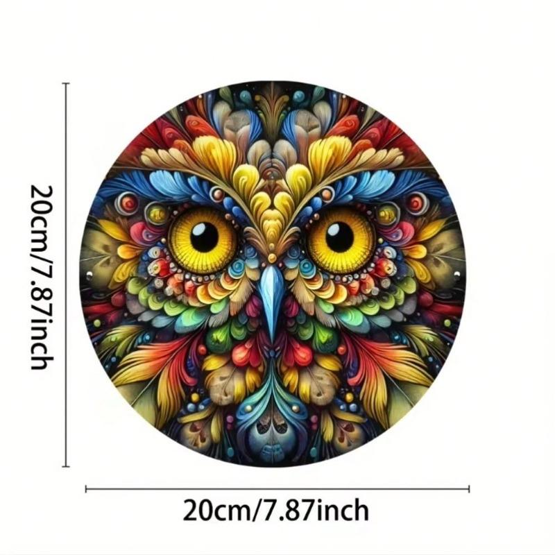 Owl Wall Art Metal Home Decor Indoor Outdoor Painting Iron Canvas