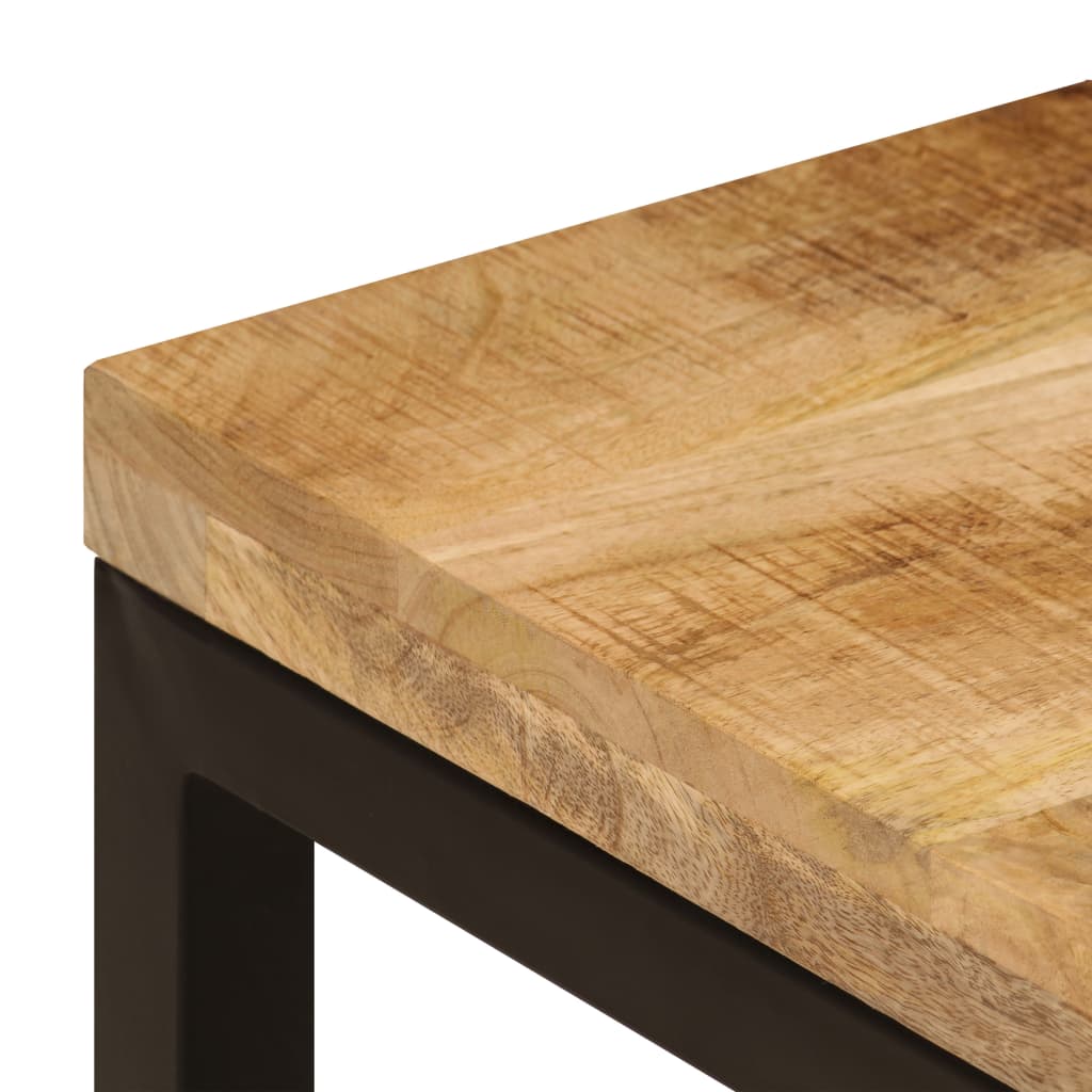 Coffee Table 100 X 50 X 35 Cm Solid Mango Wood and Steel