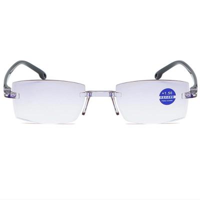 Vintage Männer Frauen Rechteckige uNISEX Lesebrille Mode +1 +1,5 +2 +2,5 +3 +3,5 +4 Anti-blau Randlose Brille Handgefertigt