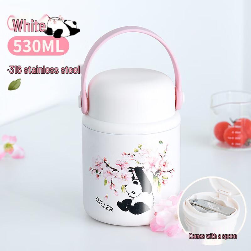 Dilabeier Panda Cherry Blossom Insulated Bottle