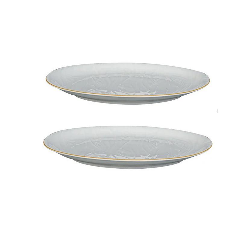 SHUNXIANG Ceramic Bowls Plates White Nordic Relief Dinnerware Dishes Rice Bowl Vegetable Plate Salad Soup Tray Kitchen Tableware