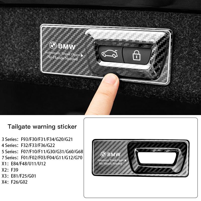 Car Electric Tailgate Warning Metal Trunk Paste For BMW X1 X2 X3 X4 X6 G30 G20 G11 G12 G60 F30 F20 F10 F34 F07 E46 E90 Stickers CJ6
