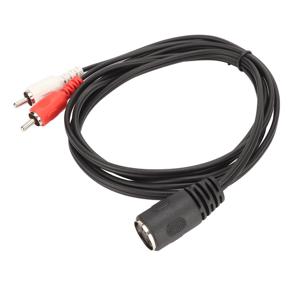 5 Pin DIN Female To 2 RCA Male Cable Strong Grip Sound Adapter Cable for CD Player VCR DVD 4.9ft