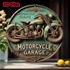 Vintage Motorcycle Metal Tin Sign 2D Round Wall Art Home Bar Decor Gift