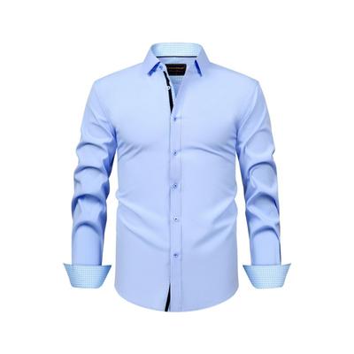 Camisa con solapas elásticas en cuatro direcciones de manga larga para camisas de hombre para camisas casuales versátiles de hombre