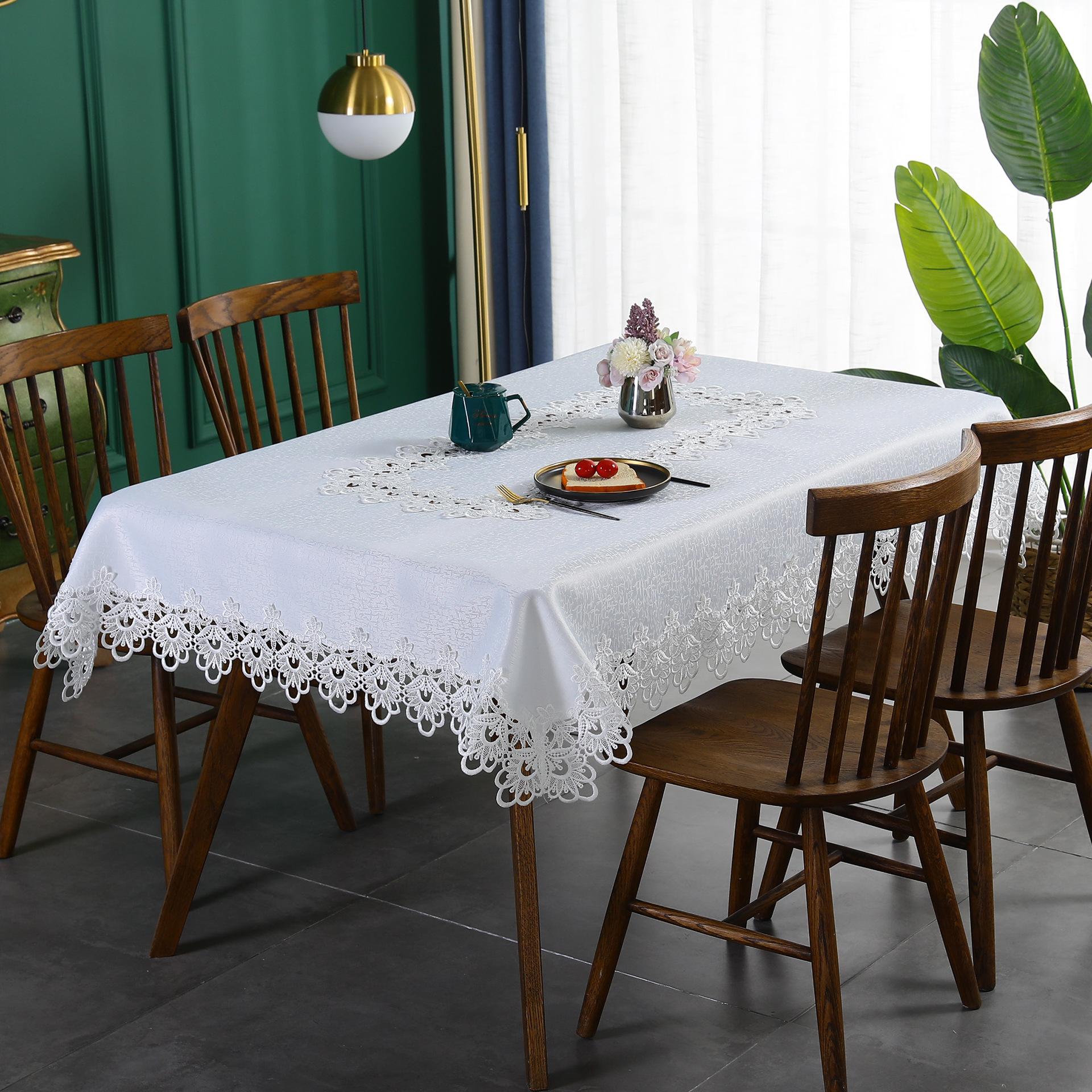 

Белая скатерть с кружевными вырезами и оборками, легкая роскошная скатерть, современный простой журнальный столик, скатерть, квадратная скатерть 60*120
