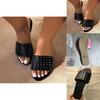 Stylish Women Sandals Casual Flat Rivet Design Slip-on Beach Shoes For Comfort