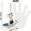 1PC Mini Wooden Sailboat Decorative Ropes and Anchors,Mediterranean-style Commemorative Gift for The Owner's Home Office Desktop