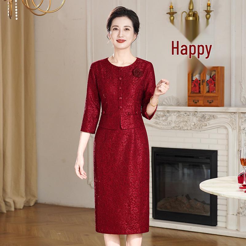 Elegant Plus Size Mother-in-law Wedding Dress - Tummy Concealing, Formal Spring/Summer Style 2XL