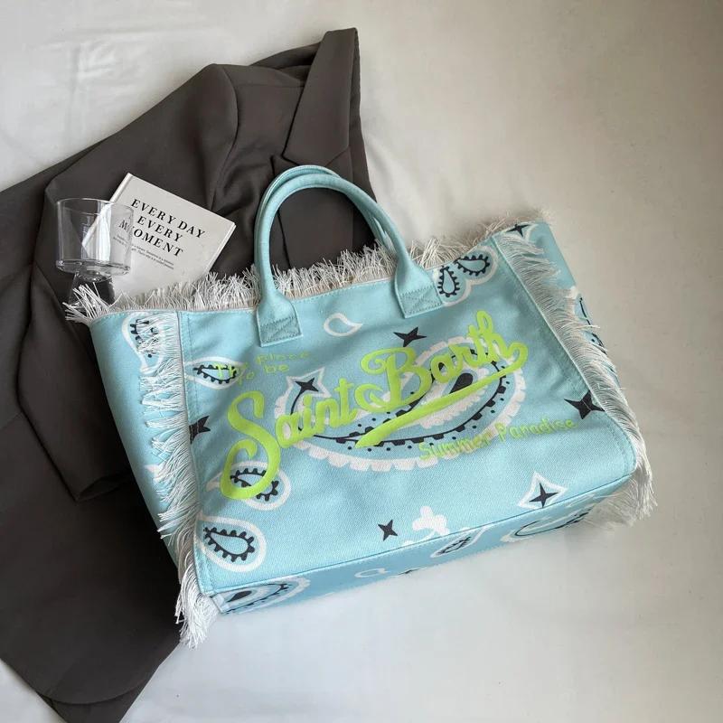 

Large Capacity Tote Women Handbags Designer Beach Bag Luxury Canvas Shoulder Bag Fashion Shopper Purses Travel Bag Sac A Main 52-19-30CM