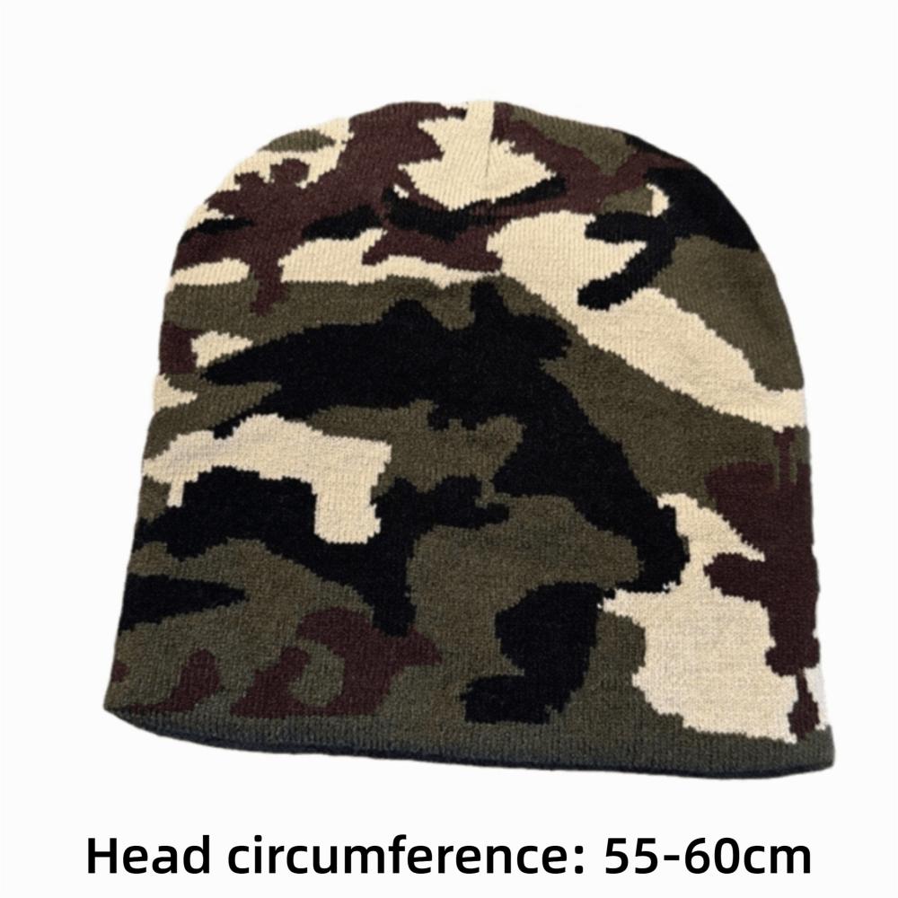 Versatile Style Winter Beanies Knitted Texture Warm Woolen Hat Street Fashion Hat Outdoor Sports