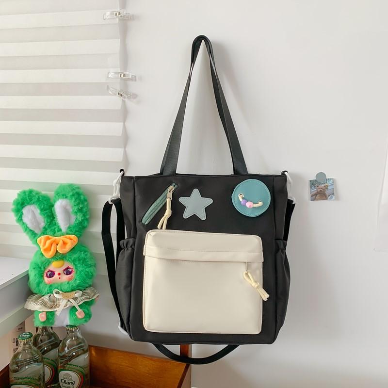 Schoolbag College Style Junior High School Students Elementary School Students Large Capacity Two-piece Set Class Backpack Cute Handheld Tuition Bag